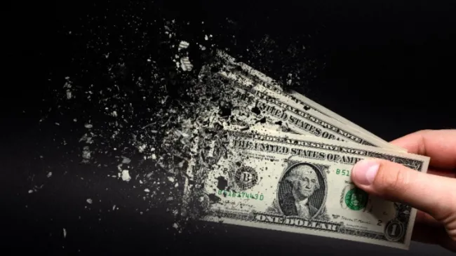 decaying dollar bill